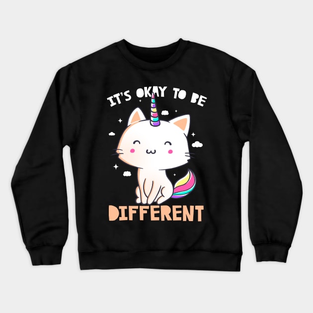 It's Okay To Be Different Cute Unicorn Gift Crewneck Sweatshirt by eduely